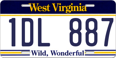 WV license plate 1DL887