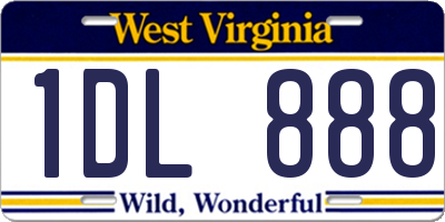 WV license plate 1DL888