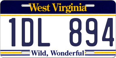 WV license plate 1DL894