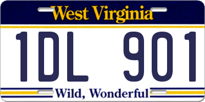 WV license plate 1DL901