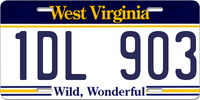 WV license plate 1DL903