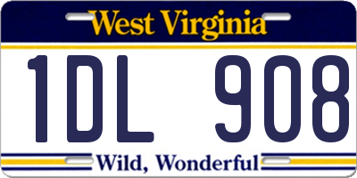 WV license plate 1DL908