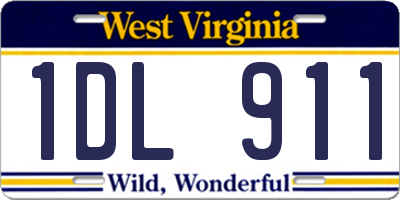 WV license plate 1DL911
