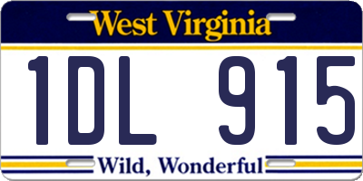 WV license plate 1DL915