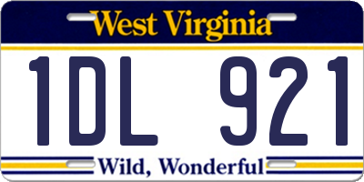 WV license plate 1DL921