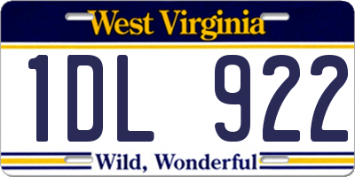 WV license plate 1DL922