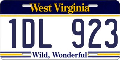 WV license plate 1DL923