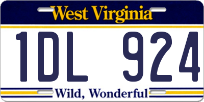 WV license plate 1DL924