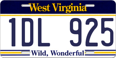 WV license plate 1DL925