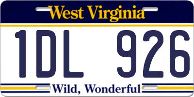 WV license plate 1DL926