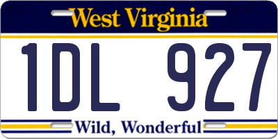 WV license plate 1DL927