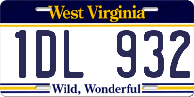 WV license plate 1DL932