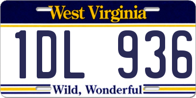 WV license plate 1DL936