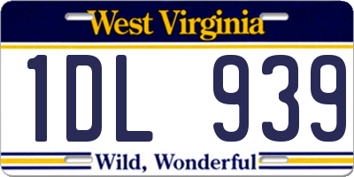 WV license plate 1DL939