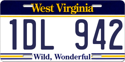 WV license plate 1DL942
