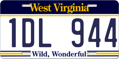 WV license plate 1DL944