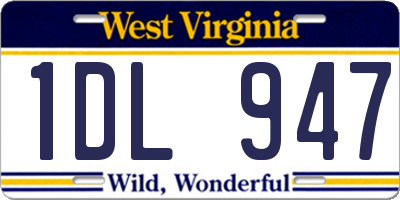 WV license plate 1DL947