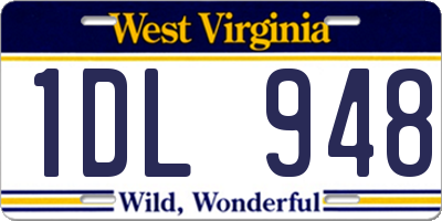 WV license plate 1DL948