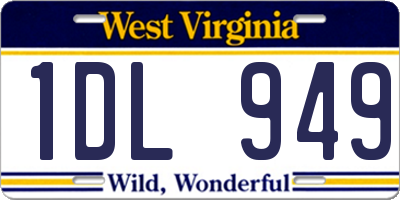 WV license plate 1DL949