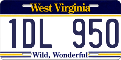 WV license plate 1DL950