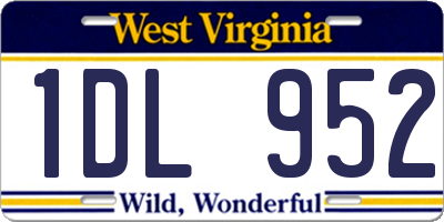 WV license plate 1DL952