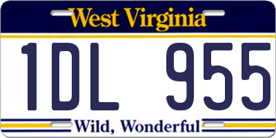 WV license plate 1DL955