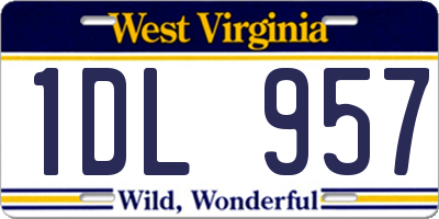 WV license plate 1DL957