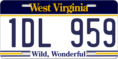WV license plate 1DL959