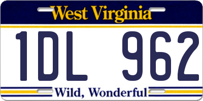 WV license plate 1DL962