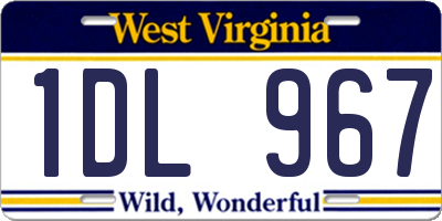 WV license plate 1DL967
