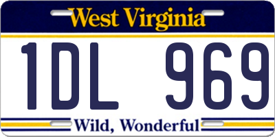 WV license plate 1DL969