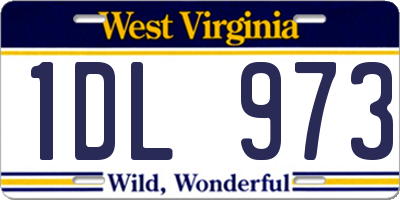 WV license plate 1DL973