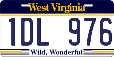 WV license plate 1DL976