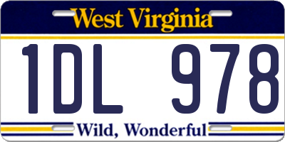 WV license plate 1DL978