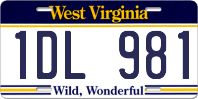 WV license plate 1DL981