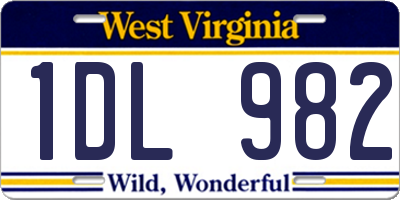 WV license plate 1DL982