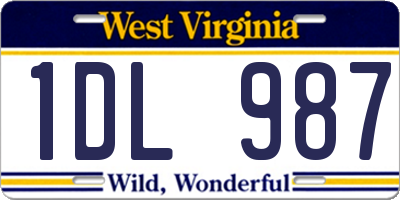 WV license plate 1DL987