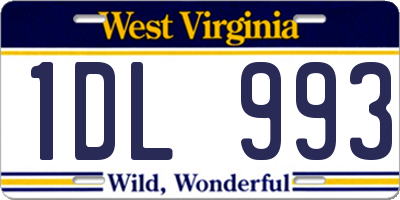 WV license plate 1DL993