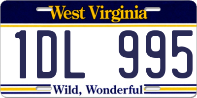 WV license plate 1DL995