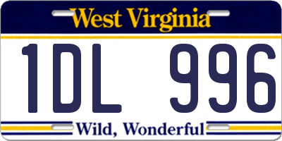 WV license plate 1DL996