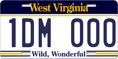 WV license plate 1DM000