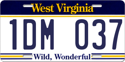 WV license plate 1DM037