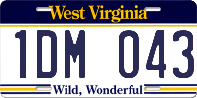 WV license plate 1DM043