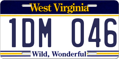 WV license plate 1DM046