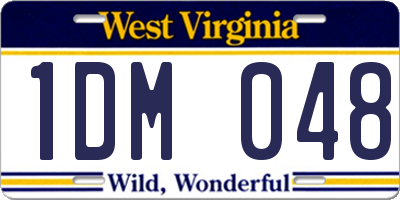 WV license plate 1DM048