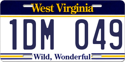 WV license plate 1DM049