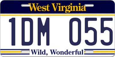 WV license plate 1DM055
