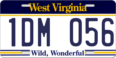 WV license plate 1DM056