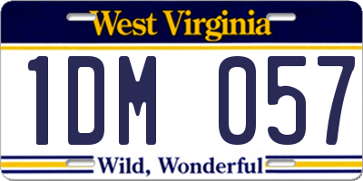 WV license plate 1DM057