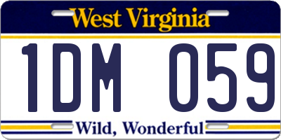 WV license plate 1DM059